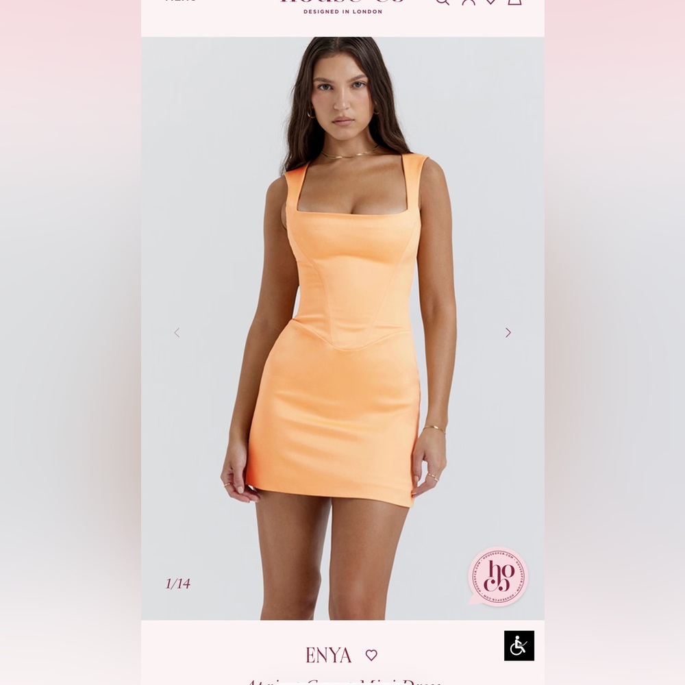 House of CB Sz Small ENYA Apricot Corset Mini Dress